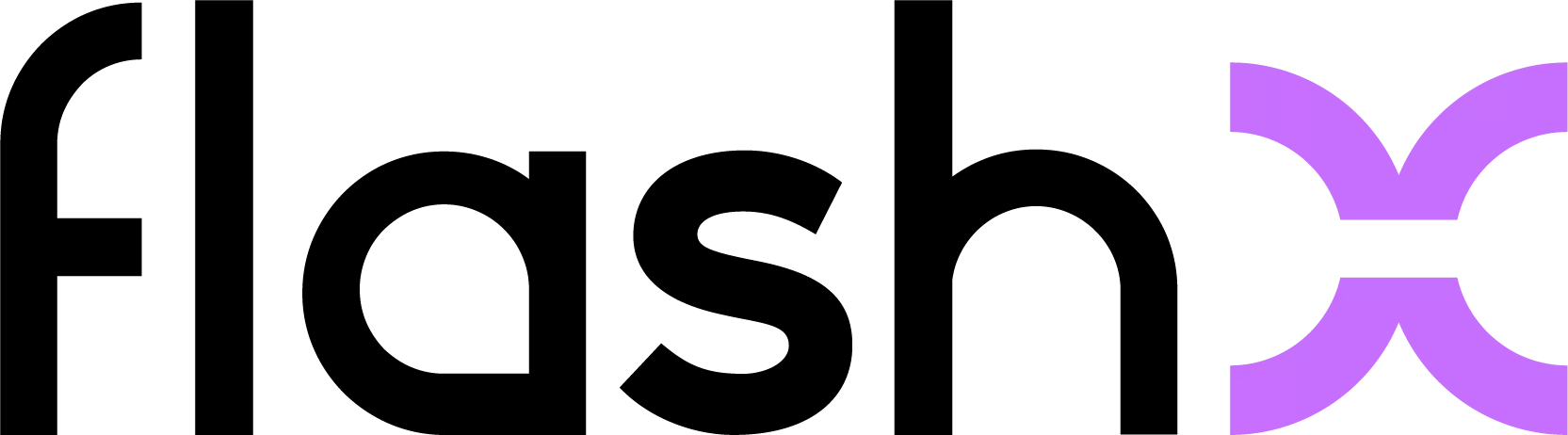 FlashX logo black and violet